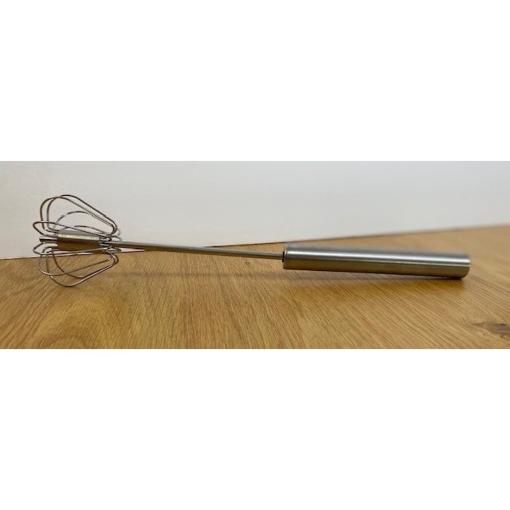Stainless Steel Manual Push Egg Beater Whisk Silver Good Semi-Automatic Rotary